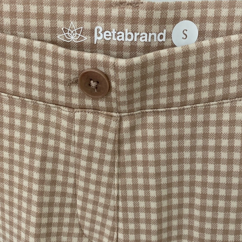 Betabrand Tan Gingham Dress Yoga Pants Sz S - Picture 5 of 11